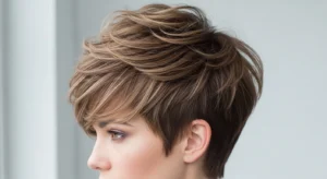 Short wolf cut without bangs with textured layers and volume