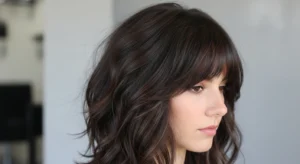 Tousled Wavy Wolf Cut with Side Bangs