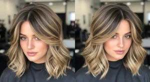 Classic wolf cut without bangs with balanced layered medium length hair