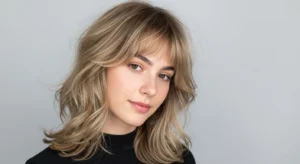 Lightly Layered Wolf Cut with Thin Bangs