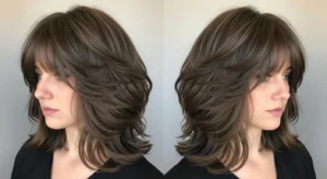 Shoulder-Length Wolf Cut with Textured Bangs