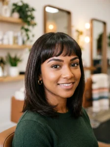 Arched bangs hairstyle