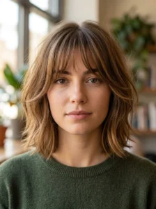 Bottleneck bangs hairstyle