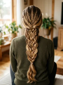 Two tone braided hairstyle