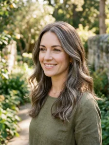 Silver highlights on brown hair