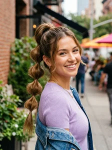 Bubble ponytail festive hairstyle