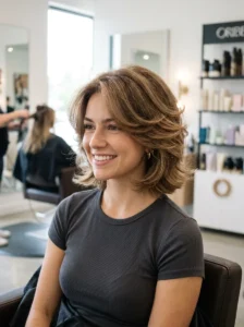 Classic short butterfly cut hairstyle