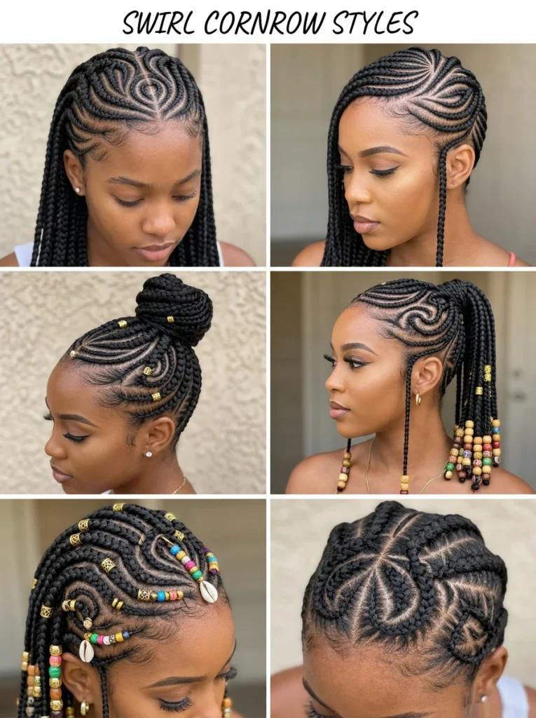 15 Swirl Cornrows Styles That Add a Unique Pattern to Your Look