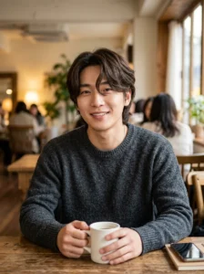 Comma hair Korean hairstyle