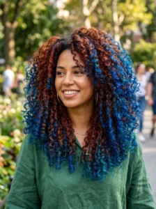 Dual color curly hairstyle