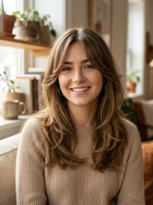 Curtain bangs hairstyle