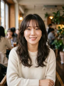 Curtain bangs Korean hairstyle