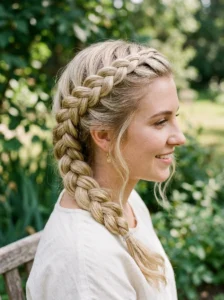 Side dutch braid hairstyle