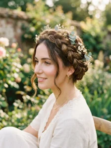 Dutch braid crown hairstyle