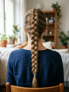 Single dutch braid hairstyle