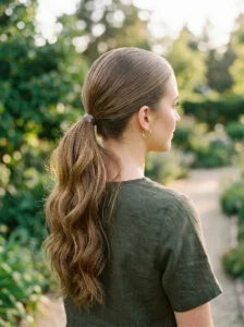 Dutch braid ponytail hairstyle