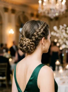 Dutch braid bun hairstyle