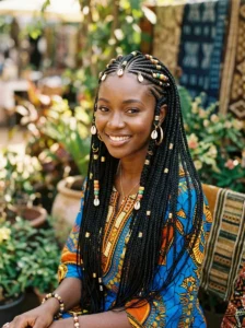 Zigzag Fulani braids hairstyle