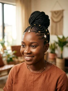 Fulani braids bun hairstyle