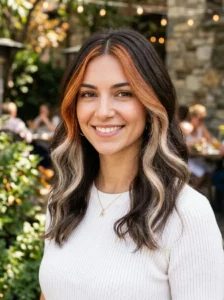 Face framing dual highlights hairstyle