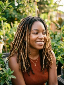 Highlighted locs hairstyle