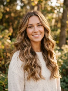 Honey caramel highlights hairstyle