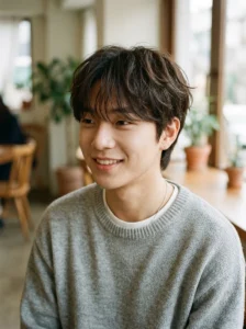 See through bangs Korean hairstyle men