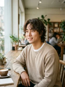 Soft perm Korean hairstyle men