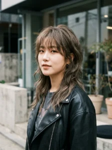 Korean wolf cut hairstyle