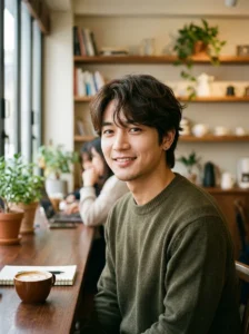 Layered medium Korean hairstyle men