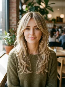 Long bangs hairstyle