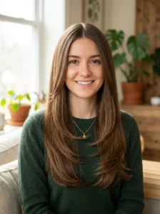 Long layered hairstyle oval face