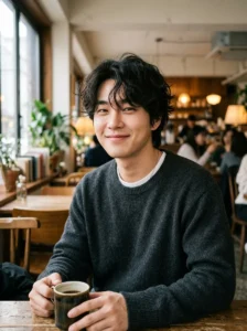 Messy textured Korean hairstyle men
