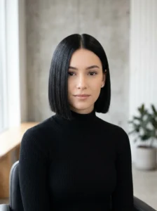 Blunt crop short hairstyle