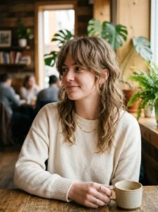 Natural soft mullet hairstyle