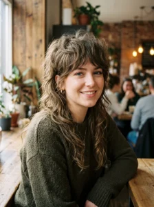 Volume crown mullet hairstyle