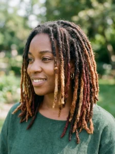 Mixed tone locs hairstyle