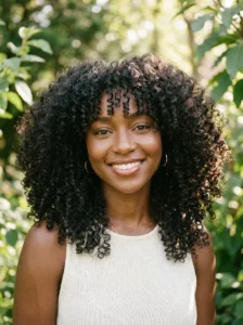 Curly bangs hairstyle