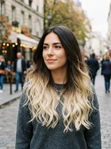 High contrast ombre hairstyle