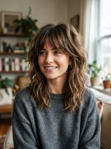 Shag haircut oval face