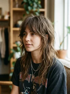 Shaggy soft mullet hairstyle