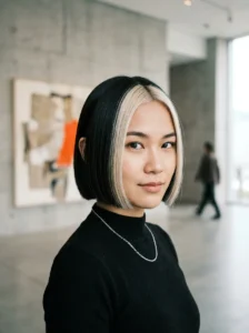 Contrast bob cut hairstyle