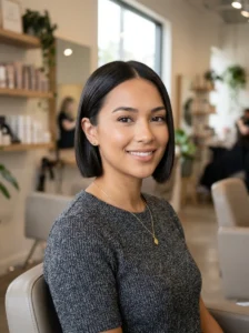 Cropped bob short hairstyle