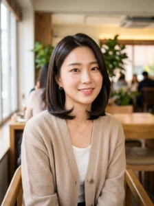 C curl bob Korean hairstyle