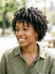 Curly crop short hairstyle