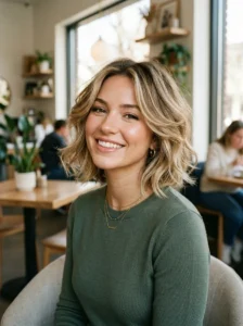 Butterfly cut with soft waves hairstyle