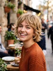 Butterfly cut with flipped ends hairstyle