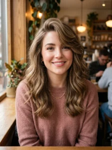 Side part bangs hairstyle