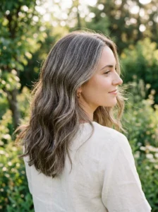Subtle silver babylights hairstyle