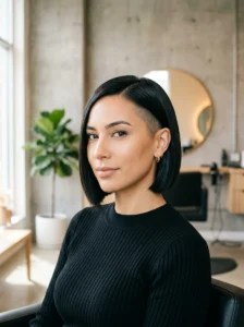 Side shaved bob hairstyle